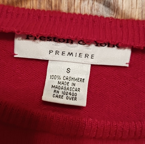 100% Cashmere RED Pullover Crewneck Sweater Ladies Small Preston Preppy - Picture 2 of 4
